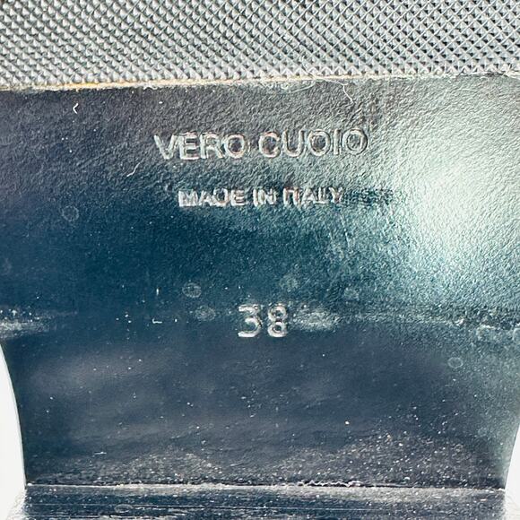 Helmut Lang Women's Black Oiled Leather Block Heel Ankle Booties Size 38 EU/8 US - Picture 12 of 13